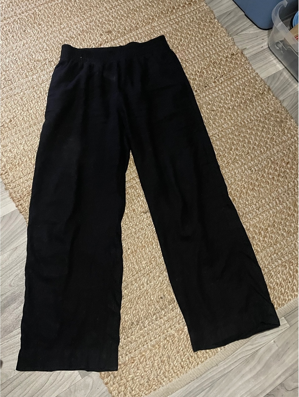 Old Navy Black Linen Blend Wide Leg Pants